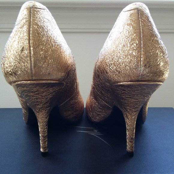 Giuseppe Zanotti Gold Peep Toe Heels - Picture 5 of 8